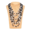 Dropship Jewellery Stylish Silver Black Beads Necklace (Color: Grey)