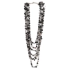 Dropship Jewellery Stylish Silver Black Beads Necklace (Color: Grey)