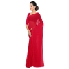 Women's Georgette Plain Saree With Blouse (Red, 5-6 Mtrs) Women's Georgette Plain Saree With Blouse (Red, 5-6 Mtrs)