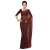 Women's Georgette Plain Saree With Blouse (Coffee, 5-6 Mtrs) Women's Georgette Plain Saree With Blouse (Coffee, 5-6 Mtrs)