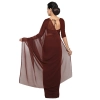 Women's Georgette Plain Saree With Blouse (Coffee, 5-6 Mtrs) Women's Georgette Plain Saree With Blouse (Coffee, 5-6 Mtrs)