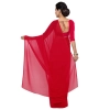 Women's Georgette Plain Saree With Blouse (Red, 5-6 Mtrs) Women's Georgette Plain Saree With Blouse (Red, 5-6 Mtrs)