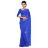 Women's Georgette Plain Saree With Blouse (Royal Blue, 5-6 Mtrs) Women's Georgette Plain Saree With Blouse (Royal Blue, 5-6 Mtrs)
