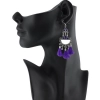 Dropship Women's Silver Plated Afgani Tassel Earring (Color: Purple)