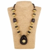 Dropship Women's Designer Dark Brown and Golden Beads South Style Necklace (Color: Black)
