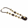 Dropship Women's Designer Dark Brown and Golden Beads South Style Necklace (Color: Black)
