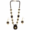 Dropship Women's Designer Dark Brown and Golden Beads South Style Necklace (Color: Black)