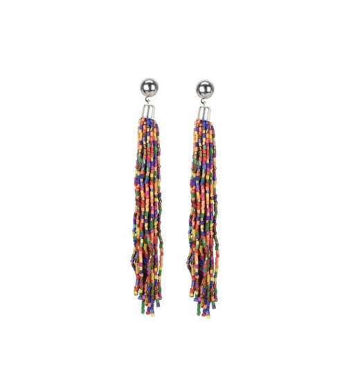 Women's Alloy, Beads Hook Dangler Hanging Earring (Color: Multi Color)