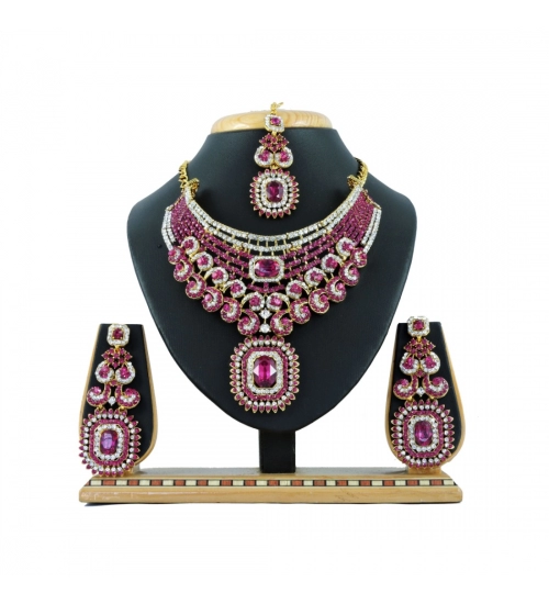 Women's Alloy Necklace set (Pink)