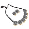 Dropship Antique Silver Oxidised Plated Tribal Afghani Necklace With Earrings Set For Women