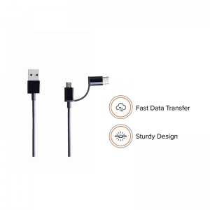 Generic 2_In_1 Usb Cable (Micro Usb To Type_C (Color: Assorted)