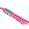 Dropship Pack Of_2 Colorful Multi Charger Cable 3 In 1 Cable Sp_32 (Color: Assorted)