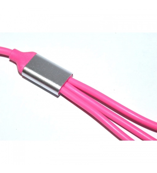 Pack Of_2 Colorful Multi Charger Cable 3 In 1 Cable Sp_32 (Color: Assorted)