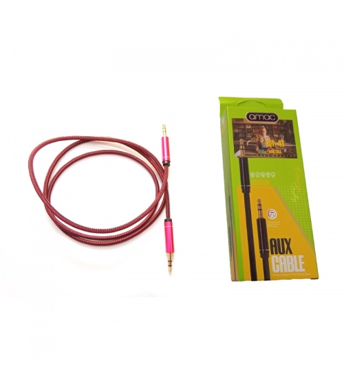 Pack Of_2 Brand Ch_41 Amac Metal 1 Meter Aux Cable (Color: Assorted)