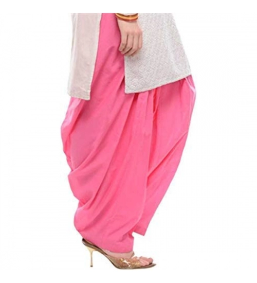 Women's Cotton Solid Patiyala (Color:Baby Pink)