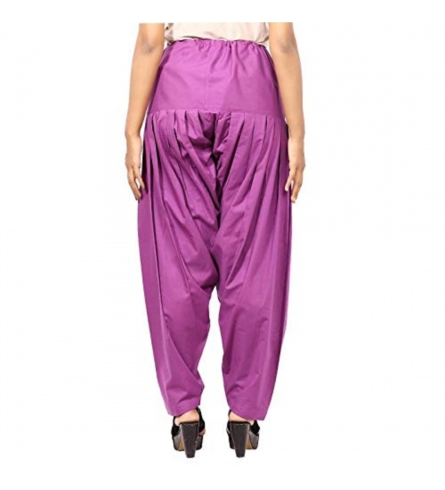Women's Cotton Solid Patiyala (Color:Violet)