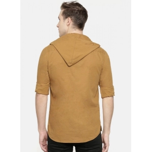 Generic Men's Cotton Casual Short Cross Kurta Shirt (Material: Cotton, (Color:Cream)