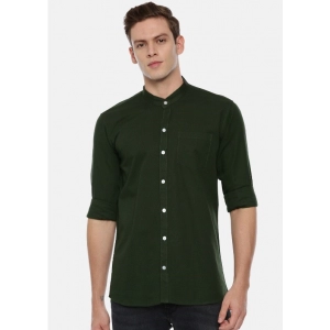 Generic Men's Cotton Slim Fit Casual Shirt (Material: Cotton, (Color:Green)