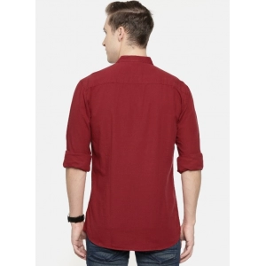 Generic Men's Cotton Casual Shirt (Material: Cotton, (Color:Maroon)