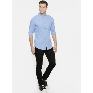 Generic Men's Cotton Casual Shirt (Material: Cotton, (Color:Light Blue)