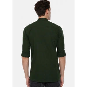 Generic Men's Cotton Slim Fit Casual Shirt (Material: Cotton, (Color:Green)