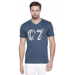 Generic Men's Cotton Slim Fit Half Sleeve T-Shirt (Material: Cotton, (Color:Blue)