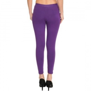 Generic Women's Cotton Leggings (Color:Purple)