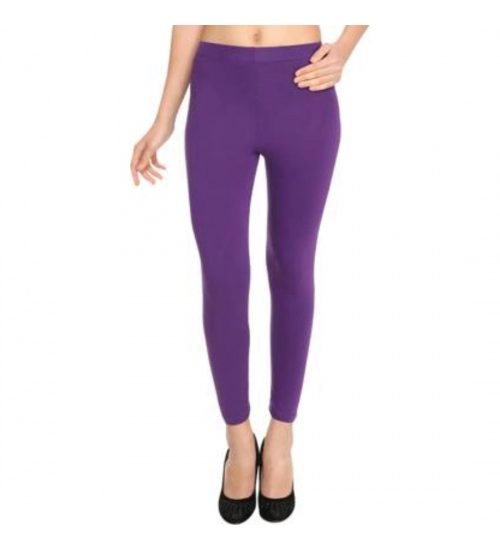 Women's Cotton Leggings (Color:Purple)
