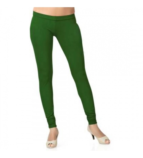 Women's Cotton Leggings (Color:Green)