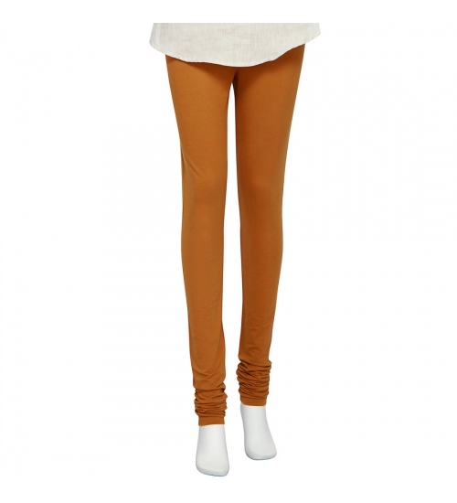Women's Cotton Leggings (Color:Light Brown)