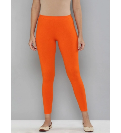 Women's Cotton Leggings (Color:Orange)