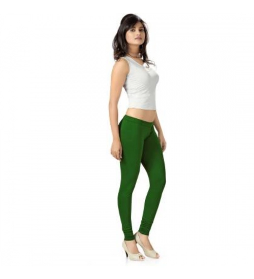 Women's Cotton Leggings (Color:Green)