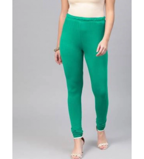 Women's Cotton Leggings (Color:Sea Green)