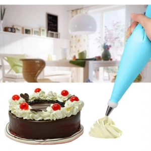 Generic Pack Of 3_Cake Decorating Nozzle with Piping Bag Stainless Steel Piping Cream Frosting Nozzles (Color: Assorted)