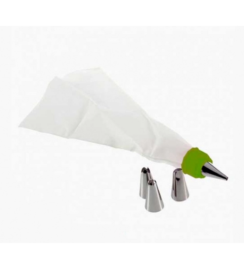 Pack Of 3_Cake Decorating Nozzle with Piping Bag Stainless Steel Piping Cream Frosting Nozzles (Color: Assorted)