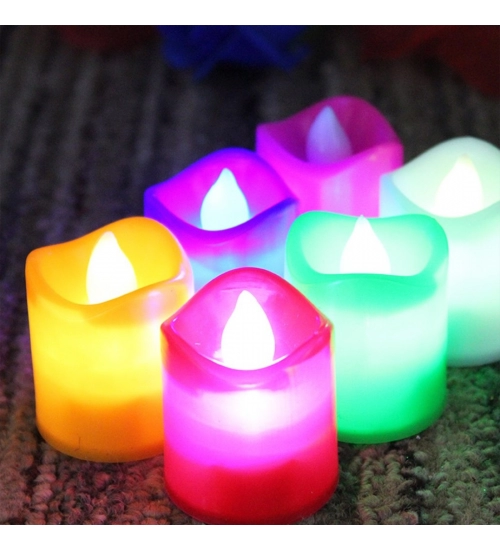 12 Pieces Festival Decorative LED Tealight Candles (Color: Assorted)