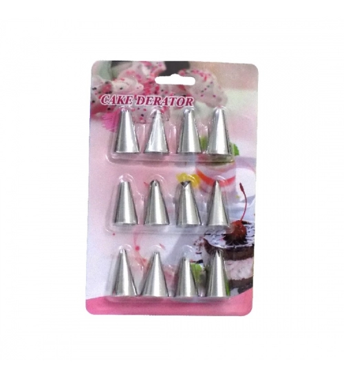 Pack Of 2_(12 Pieces Set)_Cake Decorating Nozzle (Color: Assorted)