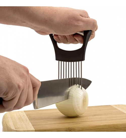 Stainless Steel Onion Cutter Onion Holder (Color:Assorted)
