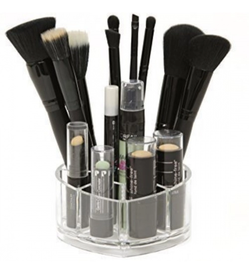 Pack Of_2 Acrylic Material Made Heart Shape Cosmetic Organizer Storage Box (Color:Assorted)