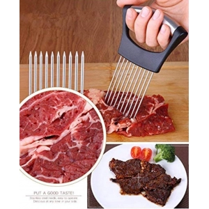 Generic Stainless Steel Onion Cutter Onion Holder (Color:Assorted)