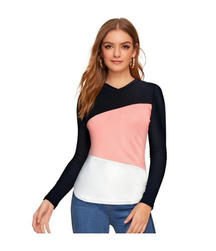 Women's 95% Polyester 5% Spandex Western Wear T Shirt (Peach)