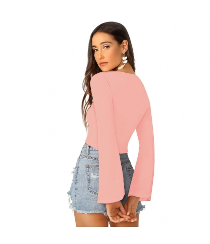 Women's 95% Polyester 5% Spandex Western Wear Tops (Peach)