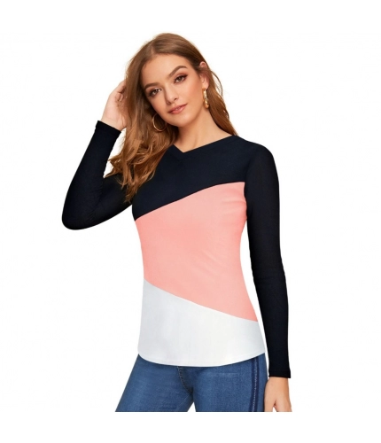 Women's 95% Polyester 5% Spandex Western Wear T Shirt (Peach)