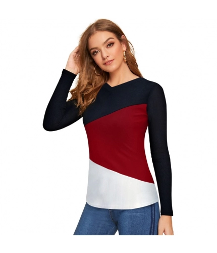 Women's 95% Polyester 5% Spandex Western Wear T Shirt (Maroon)