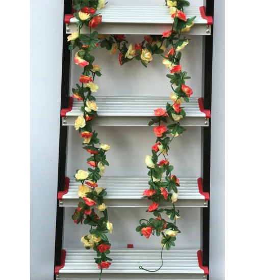 Artificial Rose Vine Flowers Plants Artificial Flower Creeper Hanging Rose For Home Decoration (Color: Multi, Material: Silk Polyester)
