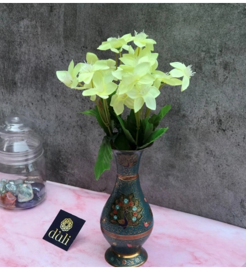 Artificial Flowers Bunch Bouquet Of Green Blossoms For Home Decoration (Color: Green, Material: Silk Polyester)