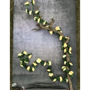 Generic Artificial Flower Creeper Hanging Rose Garland For Home Decoration (Color: Cream, Material: Silk Polyester)