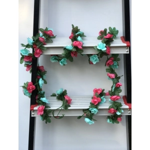 Generic Artificial Rose Vine Flowers Plants Artificial Flower Creeper Hanging Rose For Home Decoration (Color: Multi, Material: Silk Polyester)