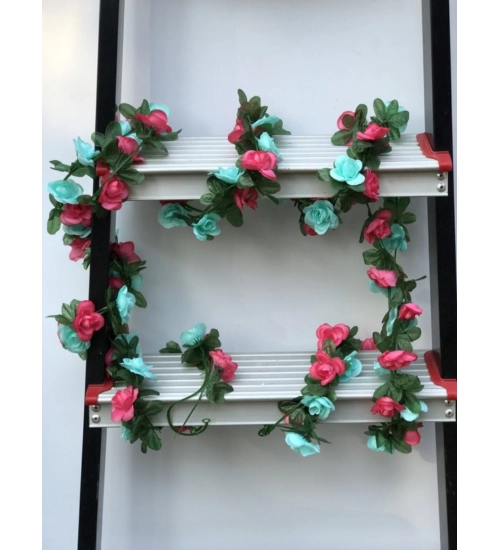 Artificial Rose Vine Flowers Plants Artificial Flower Creeper Hanging Rose For Home Decoration (Color: Multi, Material: Silk Polyester)