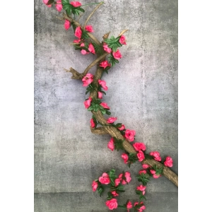 Generic Artificial Darkpink Rose Vine Flowers Plants Artificial Flower Creeper Hanging Rose For Home Decoration (Color: DarkPink, Material: Silk Polyester)